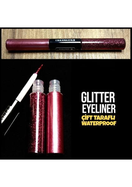 Luxury Glitter Simli Eyeliner Çift Taraflı Waterproof 1 Adet
