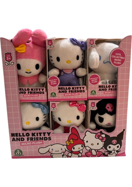 Luxury Hello Kıtty Mıcro Plush - 6'lı- 12CM Pelüş 1 Adet
