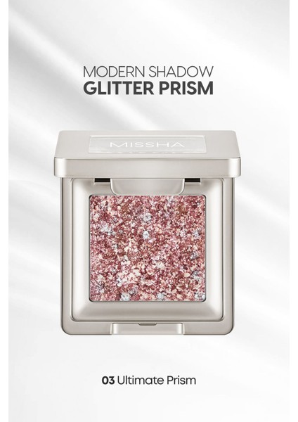 Luxury Topaklanmayan, El Yapımı Glitter Far Modern Shadow Glitter Prism (No.3 Ultimate Prism) 1 Adet