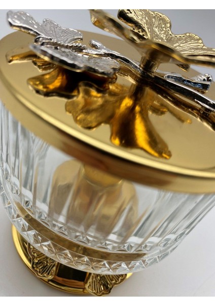 Luxury Gold Metal Ayaklı Kapaklı Elysia Şekerlik Çerezlik Ikramlık Sunumluk 1 Adet fiyatları