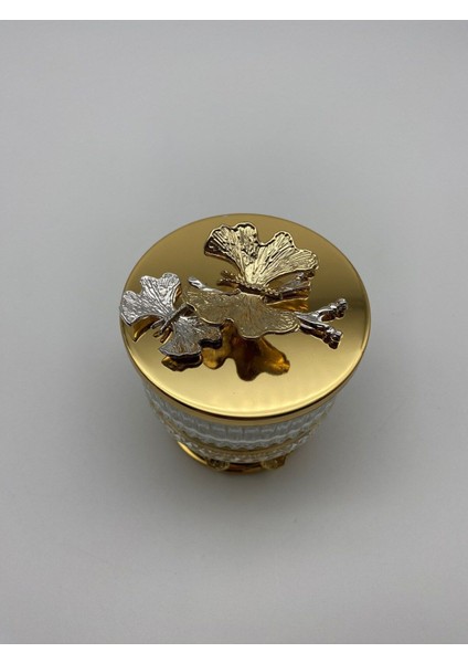 Luxury Gold Metal Ayaklı Kapaklı Elysia Şekerlik Çerezlik Ikramlık Sunumluk 1 Adet fırsatları