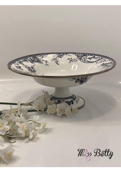 Luxury Blue Life Emaye Ayaklı Meyvelik 30 cm 1 Adet fiyatları