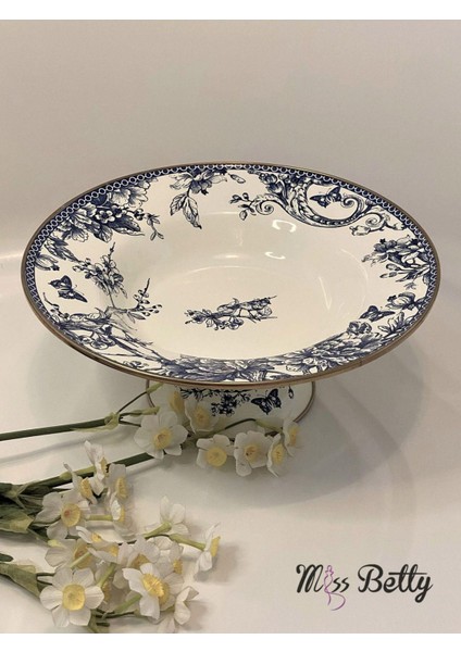 Luxury Blue Life Emaye Ayaklı Meyvelik 30 cm 1 Adet modelleri