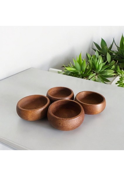 Luxury 4 Adet Bambu Ağacından Üretilmiş Ahşap Doğal Çerezlik 1 Adet