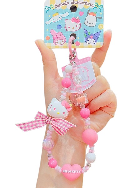 Sanrio Kt Kedi Ekose Balon Çiftler Anahtarlık Araba Anahtarlık Kolye Küçük Hediyeler (Yurt Dışından)