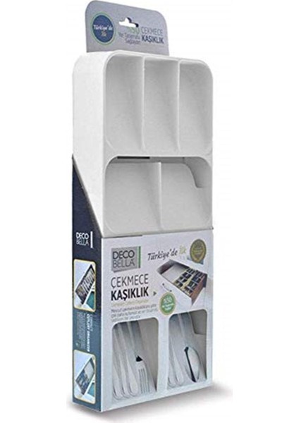 Luxury Marka: 50804 9 Bölmeli Çekmece Kaşıklık, Beyaz Kategori: Kaşık 1 Adet