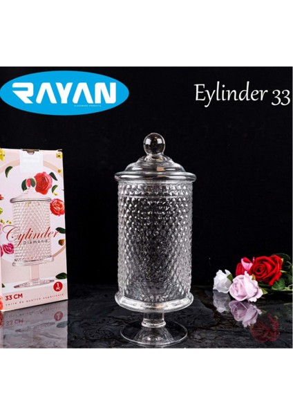 Luxury Diamond 33 cm Ayaklı Noktalı Fanus Şekerlik ROYALEKS-82638 1 Adet
