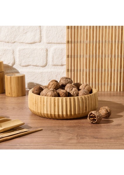 Luxury Mien Bambu Oyuk Kase - Kahverengi - 19 cm 1 Adet