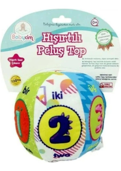 Luxury Babycim 003-09 Hışırtılı Çıngıraklı Peluş Top Rakamlar ve Hayvanlar 1 Adet