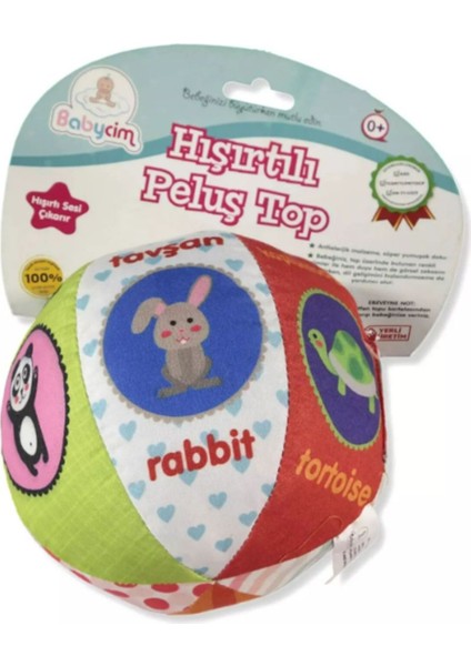 Luxury Babycim 003-09 Hışırtılı Çıngıraklı Peluş Top Rakamlar ve Hayvanlar 1 Adet