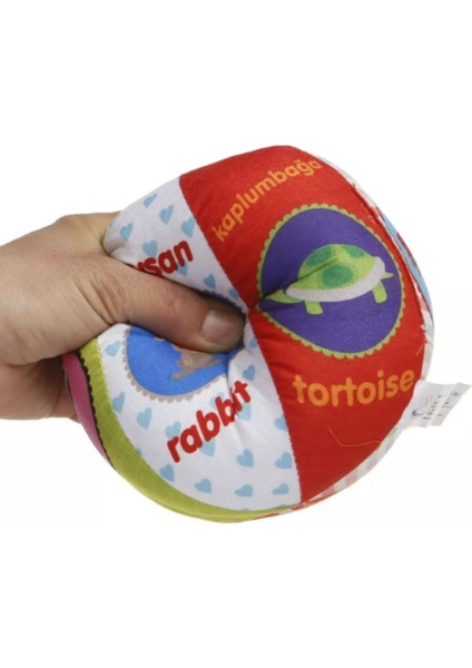 Luxury Babycim 003-09 Hışırtılı Çıngıraklı Peluş Top Rakamlar ve Hayvanlar 1 Adet