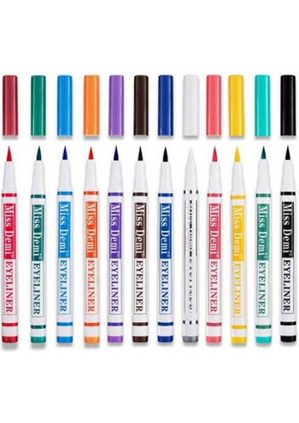 Luxury 12 Renk Pen Eyeliner Seti 1 Adet
