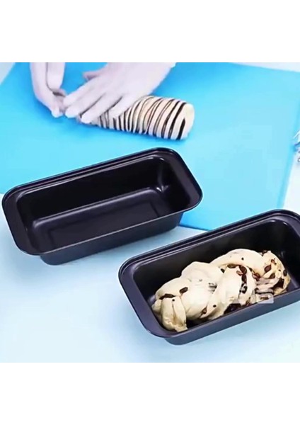 Luxury Karbon Çelik Baton Dikdörtgen Kek Ekmek Kalıbı Yapışmaz Ekmek Kalıbı Fırın Airfryer Fırın Kalıbı 1 Adet