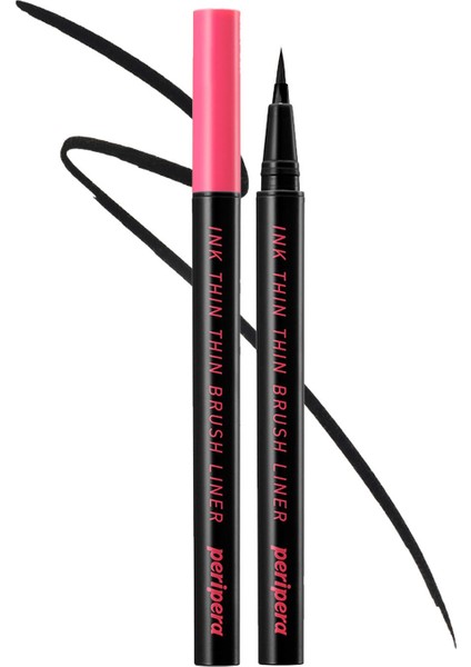 Luxury Hassas ve Ince Fırça Uçlu Kalem Eyeliner Perıpera Ink Thin Thin Brush Liner (01 Black Noir) 1 Adet