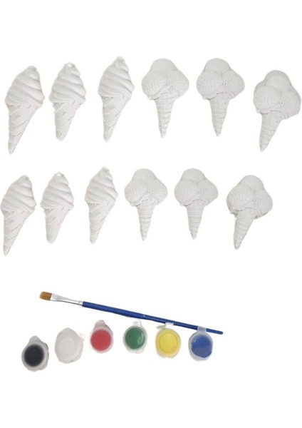 Luxury Okul Öncesi Taş Boyama Seti 12'li Dondurma Seti Stone Painting 12 Adet ( 8 cm ) 1 Adet