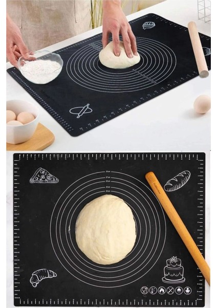 Luxury Silikon Büyük Boy Hamur Açma Matı 45X65CM 1 Adet