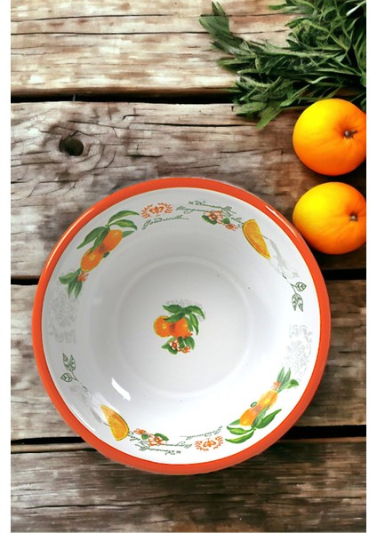 Luxury 20 cm Emaye Kase Tabak, Çukur Tabak, Salata Tabak, Cips Tabak 1 Adet