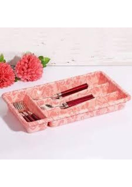 Luxury Pembe 4 Bölmeli Kaşıklık 1 Adet