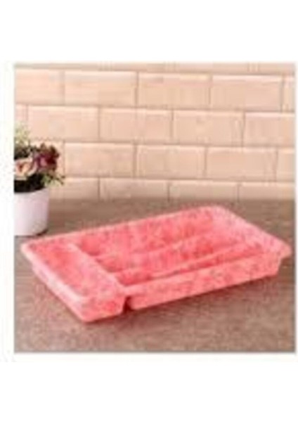 Luxury Pembe 4 Bölmeli Kaşıklık 1 Adet