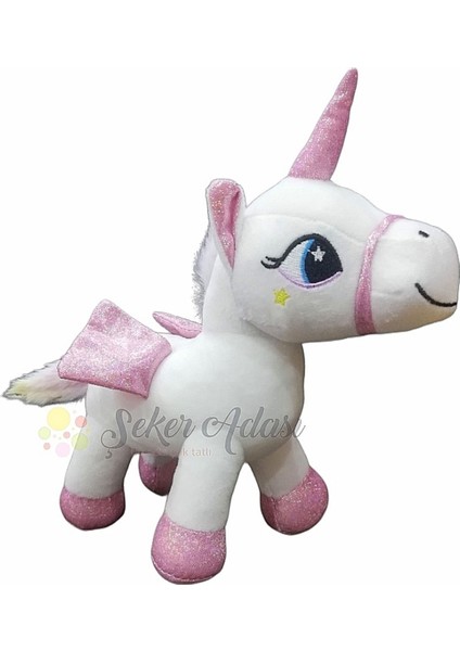 Luxury Sevimli 2 Li Kanatlı Boynuzlu Peluş Unicorn Pony At Oyuncak 20 cm 1 Adet modelleri