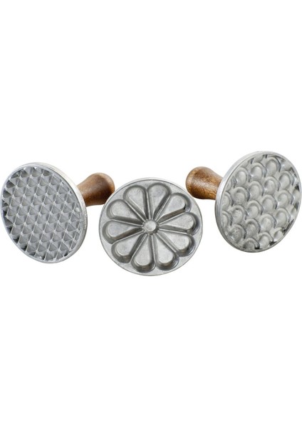Luxury Ware "ımpressionen" Ahşap Saplı Kurabiye Damgası, 3 Farklı Motif 1 Adet