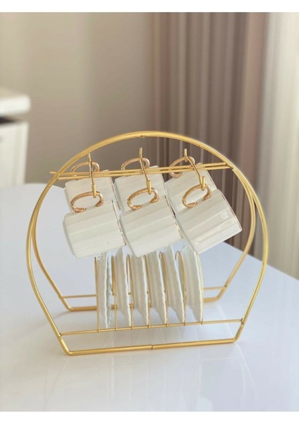 Luxury Home Altın Rengi Fincanlık Gold Fincan Standı 6lı Sunum Gold 1 Adet fırsatları