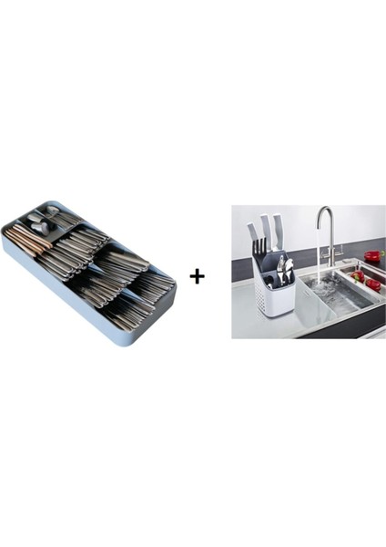 Luxury 9 Bölmeli Çekmece Kaşıklık + Tezgah Üstü Kaşıklık Drawer Cutlery 1 Adet