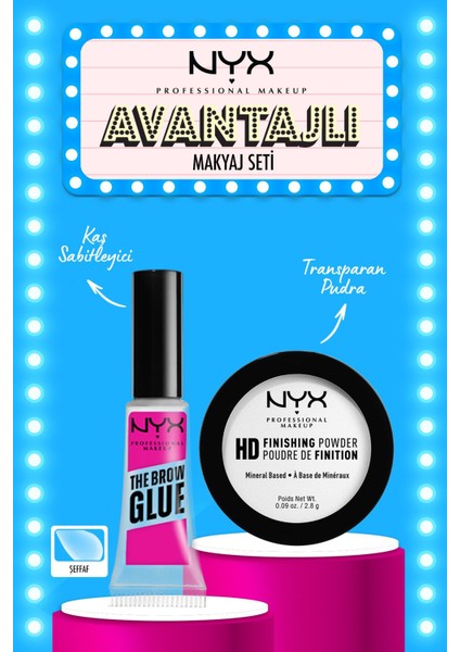 Luxury The Brow Glue Instant Brow Styler - Şeffaf Kaş Sabitleyici Maskara & High Definition Mini Pudra 1 Adet