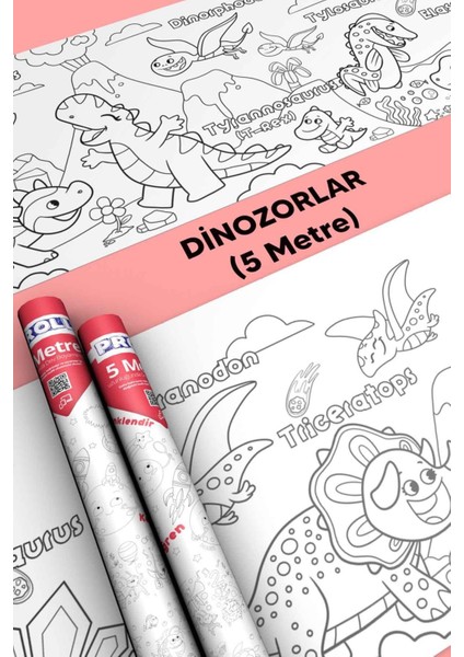 Luxury Dinozor Boyama Kağıdı 1 Adet