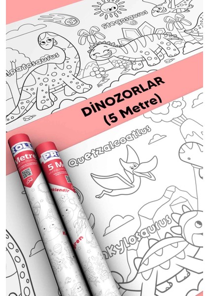 Luxury Dinozor Boyama Kağıdı 1 Adet