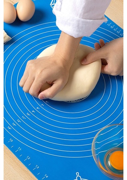 Luxury 40X50 cm Silikon Ölçekli Hamur Açma ve Yoğurma Matı – Ekmek, Mantı ve Makarna Için Pratik Çözüm 1 Adet