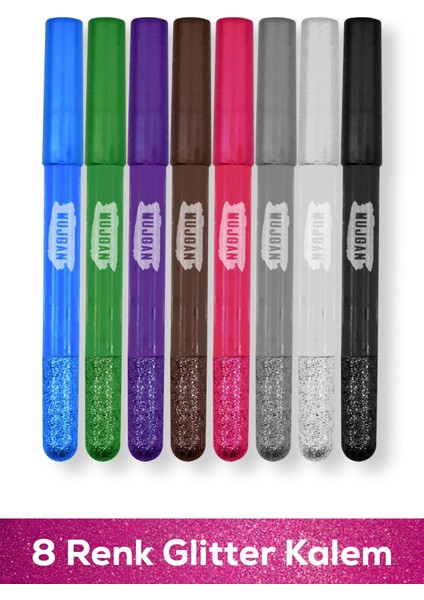 Luxury 8'li Renkli Glitter Kalem Eyeliner 1 Adet