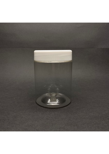Luxury 250 cc Silindir Pet Kavanoz - Beyaz Plastik Kapaklı - 250 ml Plastik Kavanoz ( 3ADET) 1 Adet