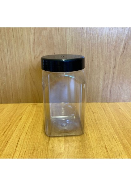 Luxury 370 cc Pet Kavanoz - Siyah Plastik Kapaklı - 370 ml Plastik Kavanoz 1 Adet