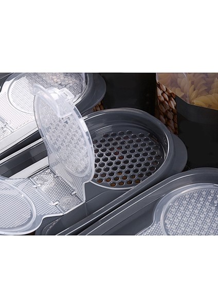 Luxury 6lı Sızdırmaz Kapaklı Erzak Saklama Kabı 2 x ( 1200 Ml, 1700 Ml, 2400 ml ) Kmmsk-01-Kavanoz 1 Adet