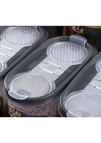 Luxury 6lı Sızdırmaz Kapaklı Erzak Saklama Kabı 2 x ( 1200 Ml, 1700 Ml, 2400 ml ) Kmmsk-01-Kavanoz 1 Adet