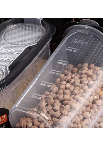 Luxury 6lı Sızdırmaz Kapaklı Erzak Saklama Kabı 2 x ( 1200 Ml, 1700 Ml, 2400 ml ) Kmmsk-01-Kavanoz 1 Adet