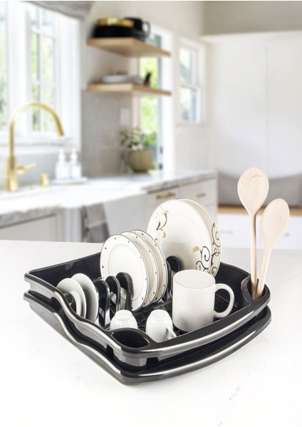 Luxury Siyah Renk Bulaşıklık/tabaklık/bulaşık Sepeti 1 Adet