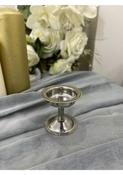 Luxury 6 Adet Çelik Ayaklı Mini Lokumluk Ikramlık Sunumluk Çikolatalık & Kahve Yanı Çap:6 Boy:7 cm 1 Adet