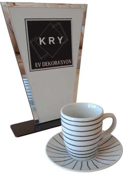Luxury Porselen 4 Parça 2 Kişilik Kahve Fincan Takımı 1 Adet