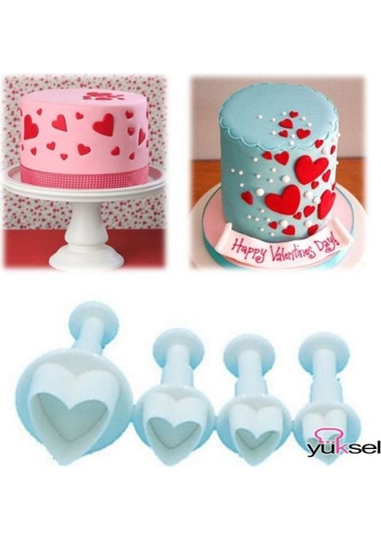 Luxury Basmalı Kalp Kalıp 4 Lü Set 1 Adet