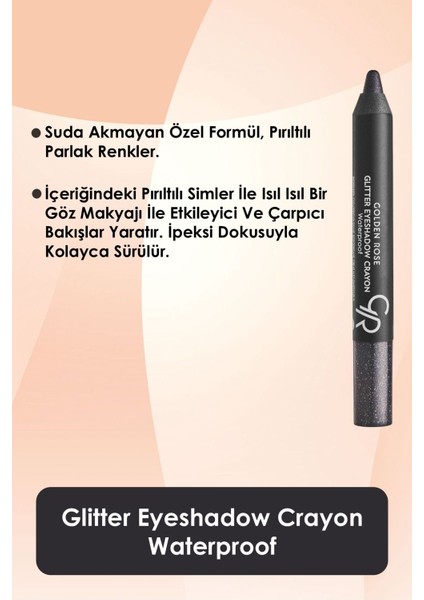 Luxury Glitter Eyeshadow Crayon Waterproof No: 55 Midnight Black - Simli Kalem Göz Farı - 8691190815554 1 Adet fiyatları