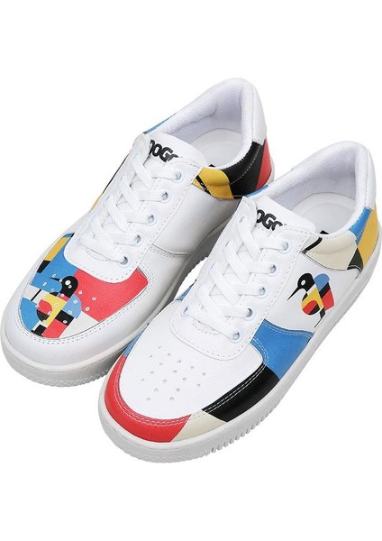 Kadın Vegan Deri Beyaz Sneakers - Bauhaus Birdie Tasarım