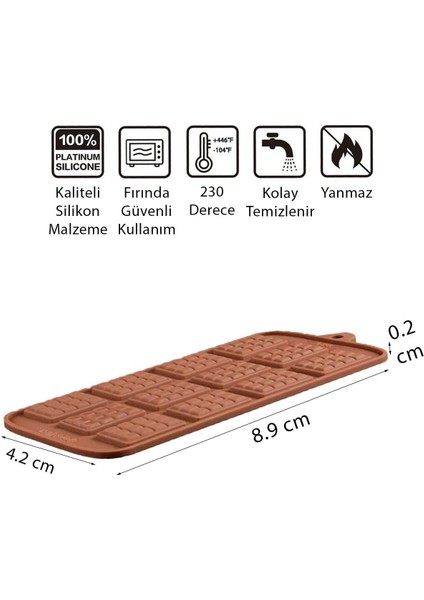 Luxury Tablet Çikolata Kalıbı 12'li Silikon Kek Şeker Fırın Kalıbı Hamur Şekillendirici Kelepçeli Kalıp 1 Adet modelleri
