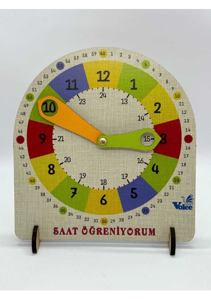 Luxury Montessori Ahşap Saat Öğrenme Seti Eğitici Saat Öğrenme Materyali 1 Adet