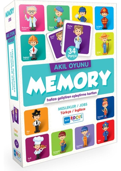 Luxury Akıl Oyunu - Memory Kartlar - Meslekler - Türkçe/ingilizce - 34 Parça - 3 Yaş Üzeri 1 Adet