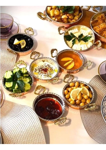 Luxury Bakır Kahvaltılık Kase 6'lı Set 12 cm 1 Adet
