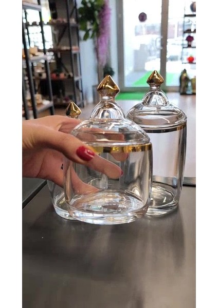 Luxury P&ora 3 Lü Cay Kahve Şeker Kavanozu Gercek Yaldizli 100,200 ve 500GR Açıklamayı Okuyun 1 Adet