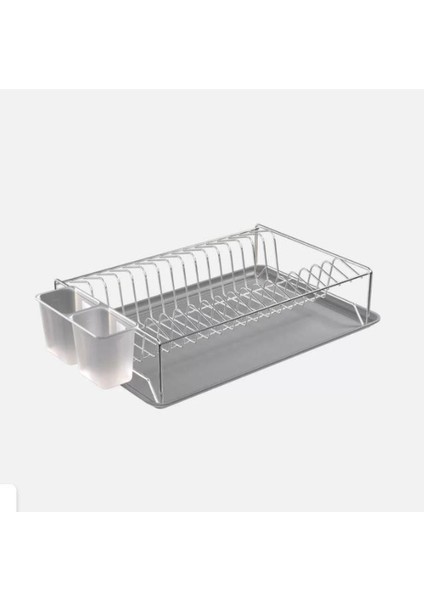 Luxury Tek Katlı Tablalı Bulaşıklık Krom 40X27X10CM 1 Adet