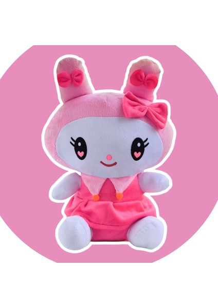 Luxury My Melody Kuromi Peluş Oyuncak 25CM Sanrio Kawaii Marka Etiketli Kuromi Pembe Renk 1 Adet